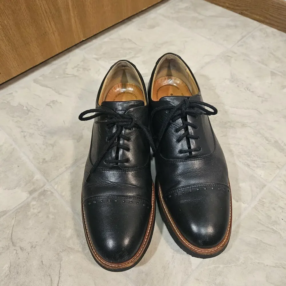 Samuel Hubbard Market Cap Black Leather Oxford Dress Shoes Men's Size 11.5 M